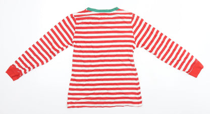 Made By Elves Womens Red Striped  Basic T-Shirt Size 8  - Christmas, #TeamSanta