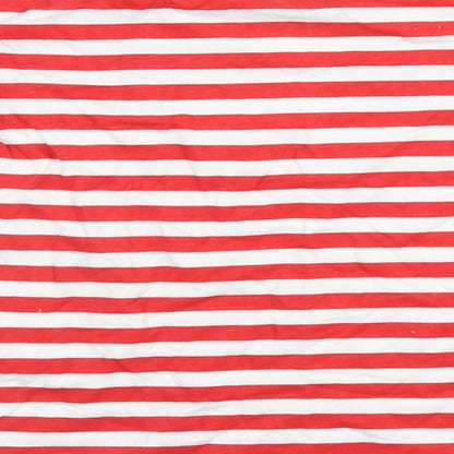 Made By Elves Womens Red Striped  Basic T-Shirt Size 8  - Christmas, #TeamSanta