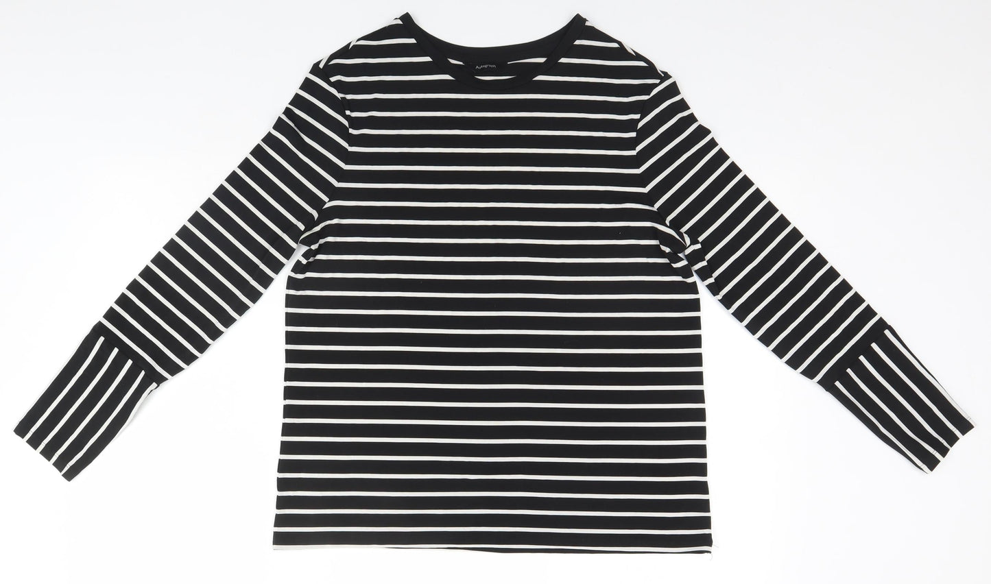 Autograph Womens Black Striped  Basic T-Shirt