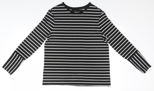 Autograph Womens Black Striped  Basic T-Shirt