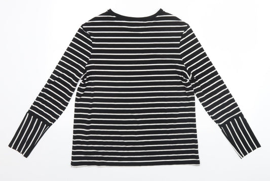 Autograph Womens Black Striped  Basic T-Shirt