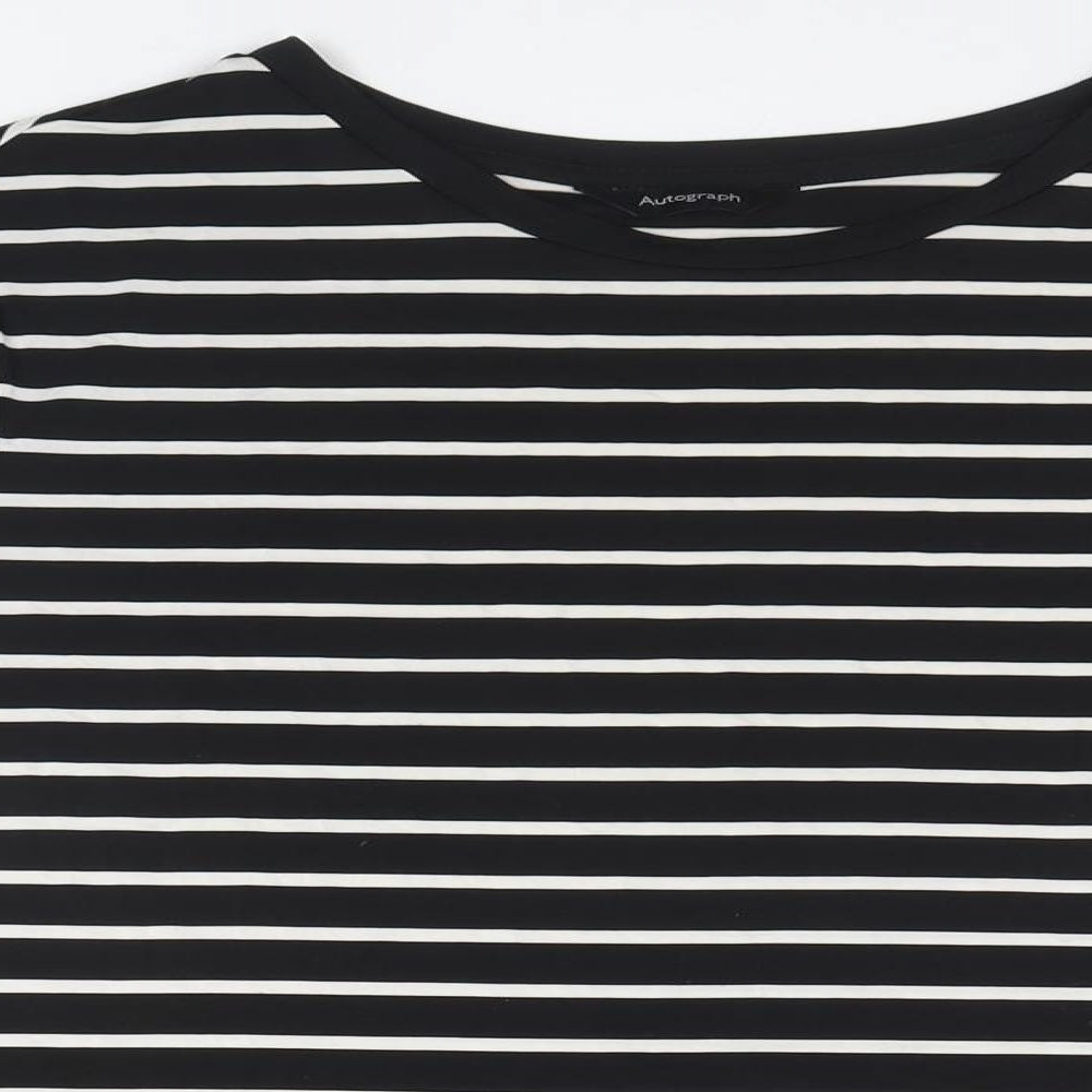 Autograph Womens Black Striped  Basic T-Shirt