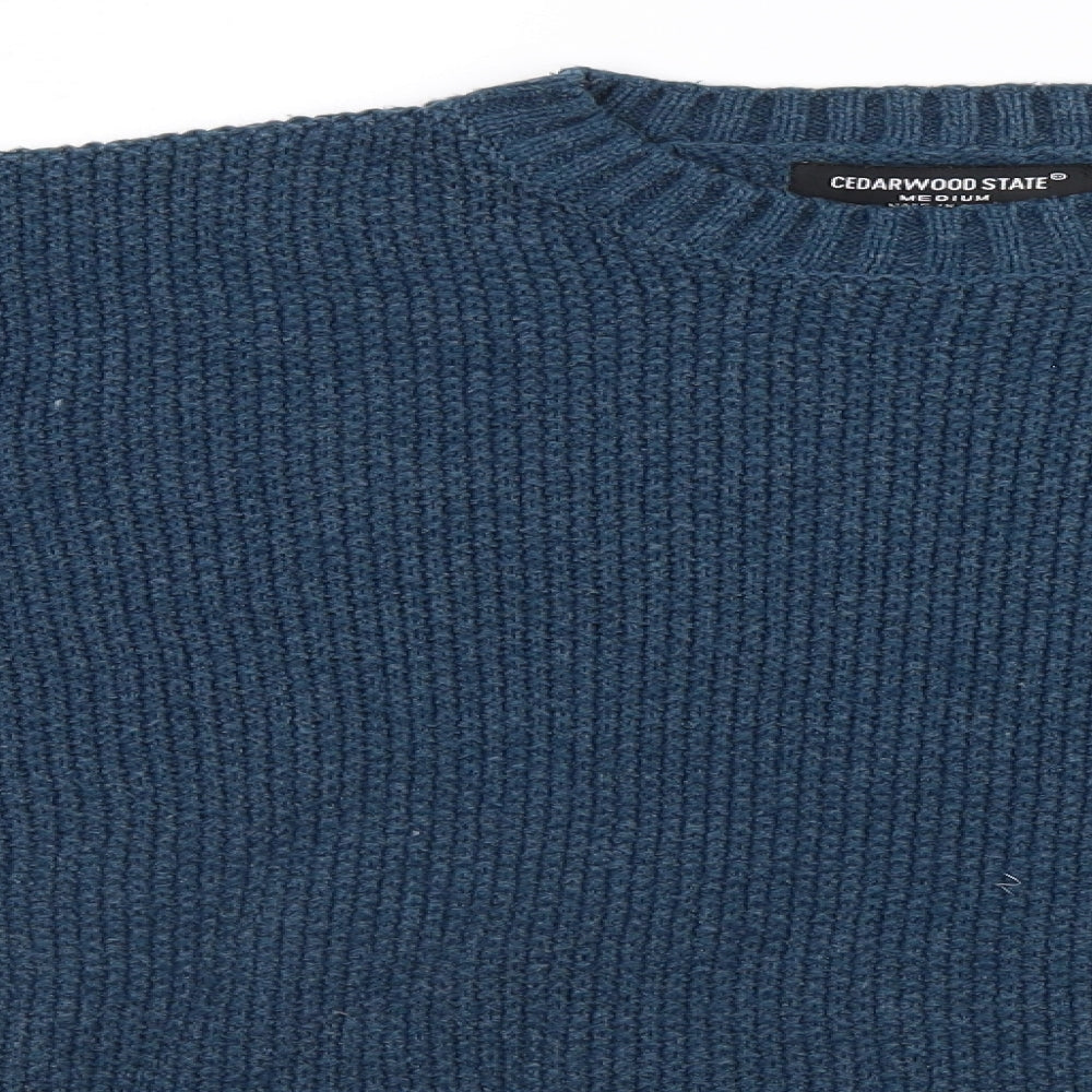 Cedar Wood State Mens Blue   Pullover Jumper Size M