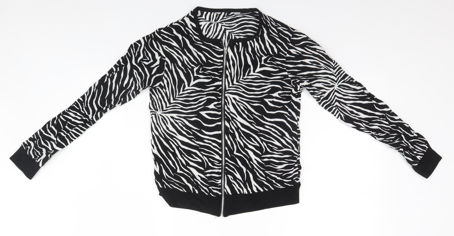 Womens UK Size  Preworn Black Full Zip Jumper