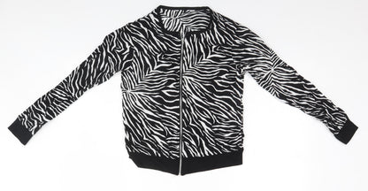Womens UK Size  Preworn Black Full Zip Jumper