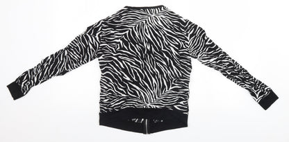 Womens UK Size  Preworn Black Full Zip Jumper