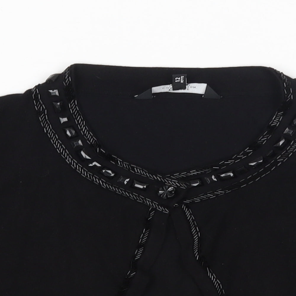 Womens UK Size 12 Debenhams Black Cardigan Jumper