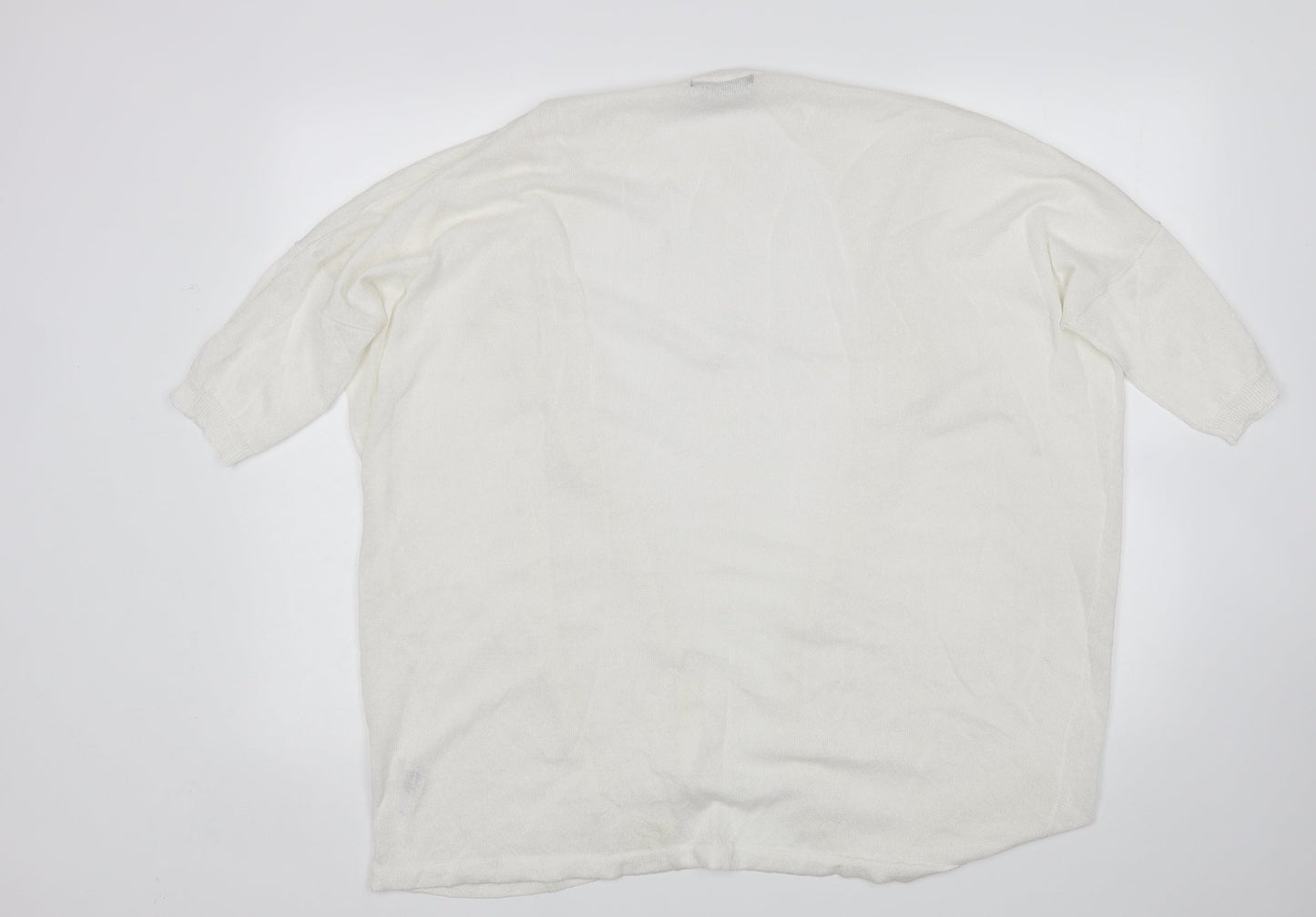 George Womens White   Cardigan Jumper Size L