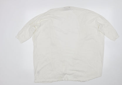 George Womens White   Cardigan Jumper Size L