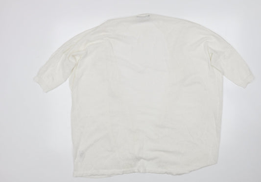 George Womens White   Cardigan Jumper Size L