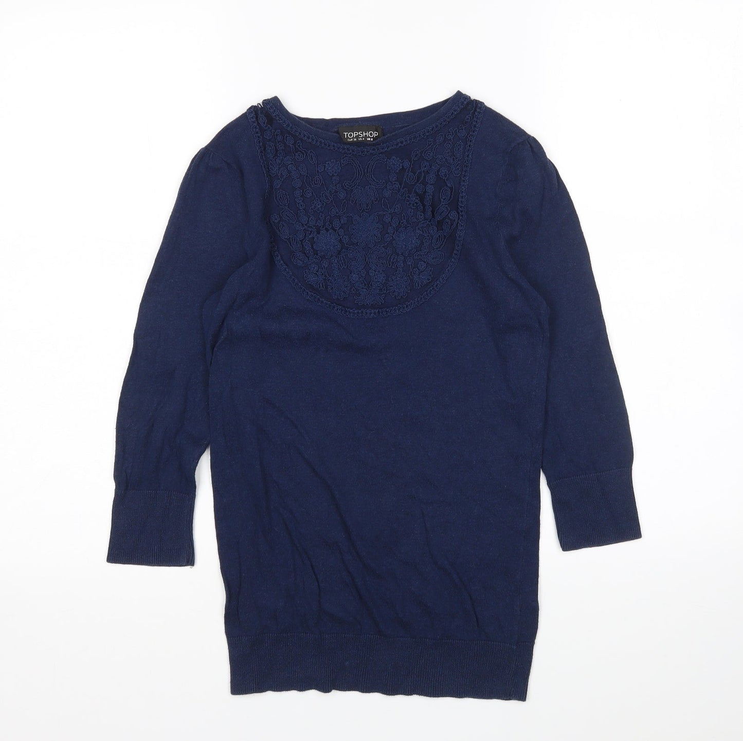 Womens UK Size 8 Topshop Blue Pullover Jumper