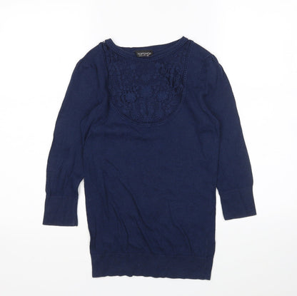 Womens UK Size 8 Topshop Blue Pullover Jumper