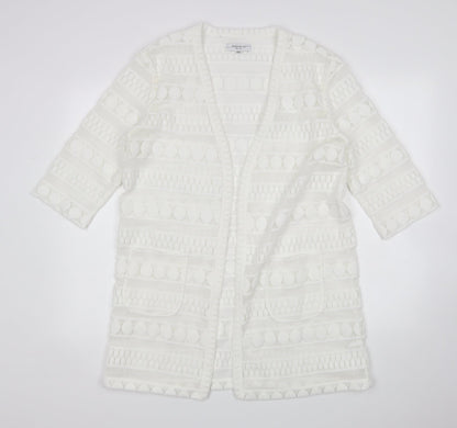 Andrew Yu Womens White   Cardigan Jumper Size M