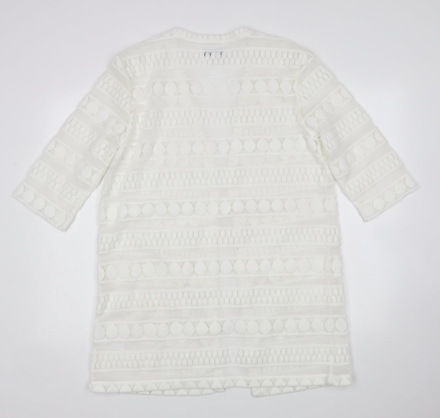 Andrew Yu Womens White   Cardigan Jumper Size M