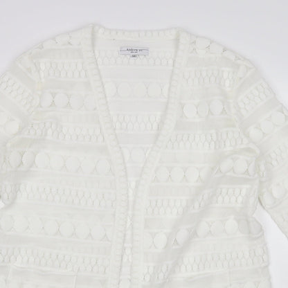 Andrew Yu Womens White   Cardigan Jumper Size M