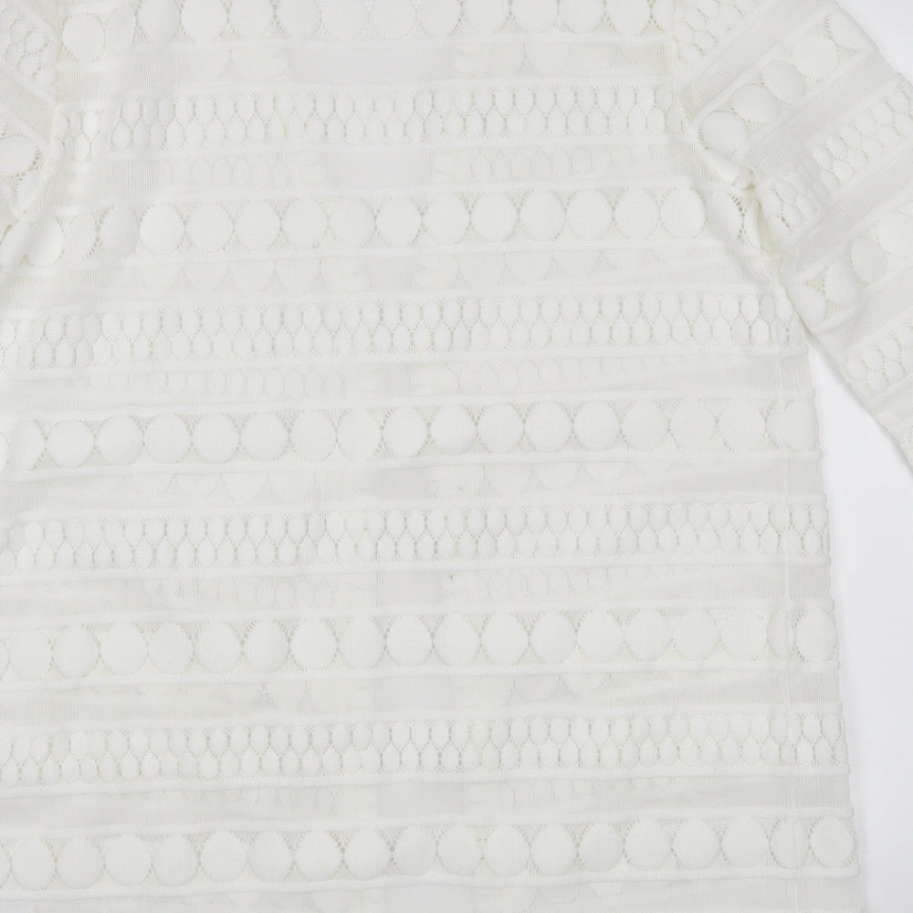 Andrew Yu Womens White   Cardigan Jumper Size M