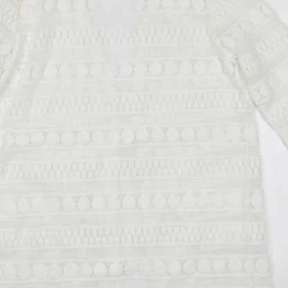 Andrew Yu Womens White   Cardigan Jumper Size M