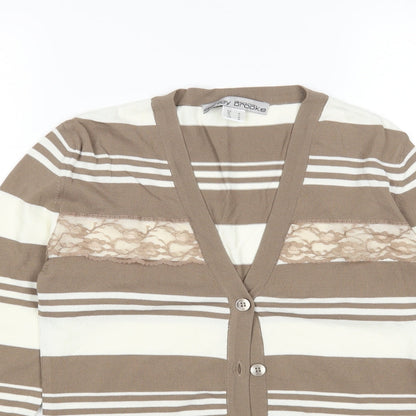 Ashley Brooks Womens Multicoloured Striped  Cardigan Jumper Size 8