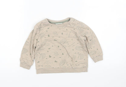 SoClose Boys Brown Animal Print  Pullover Jumper Size 9-12 Months