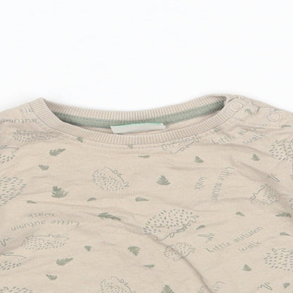 SoClose Boys Brown Animal Print  Pullover Jumper Size 9-12 Months