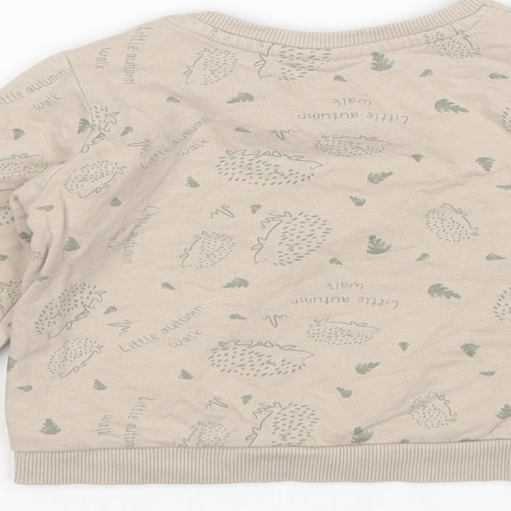 SoClose Boys Brown Animal Print  Pullover Jumper Size 9-12 Months