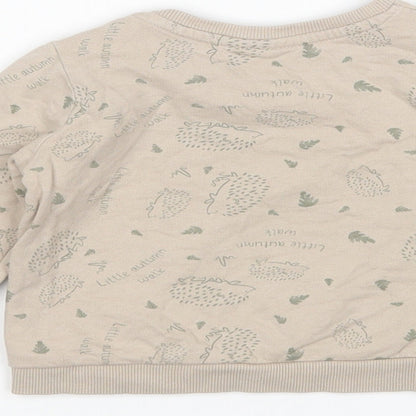 SoClose Boys Brown Animal Print  Pullover Jumper Size 9-12 Months