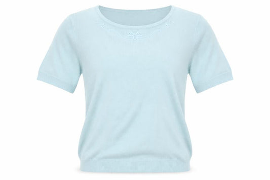 Front view of Marks & Spencer women’s green jumper, size UK 12