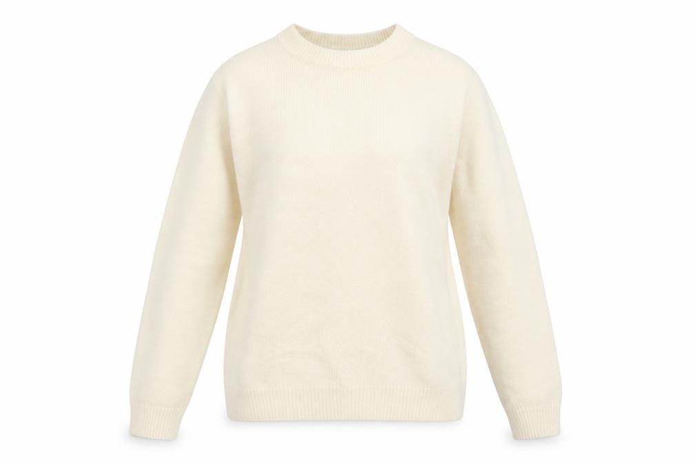Front view of Damart women’s ivory jumper, size UK 8