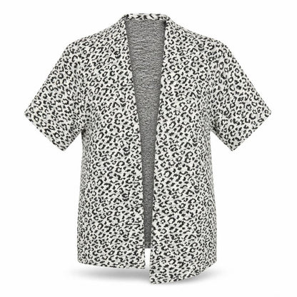 Front view of H&M women’s multicoloured animal print cardigan jumper, size S