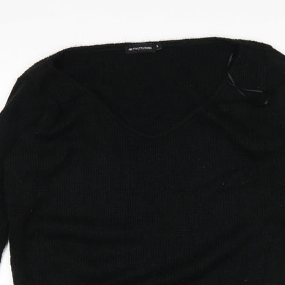 Womens UK Size S PRETTYLITTLETHING Black Pullover Jumper