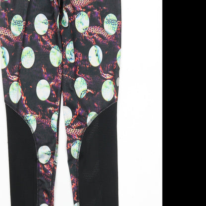 Reebok Womens Multicoloured Animal Print  Compression Leggings Size XS L27 in