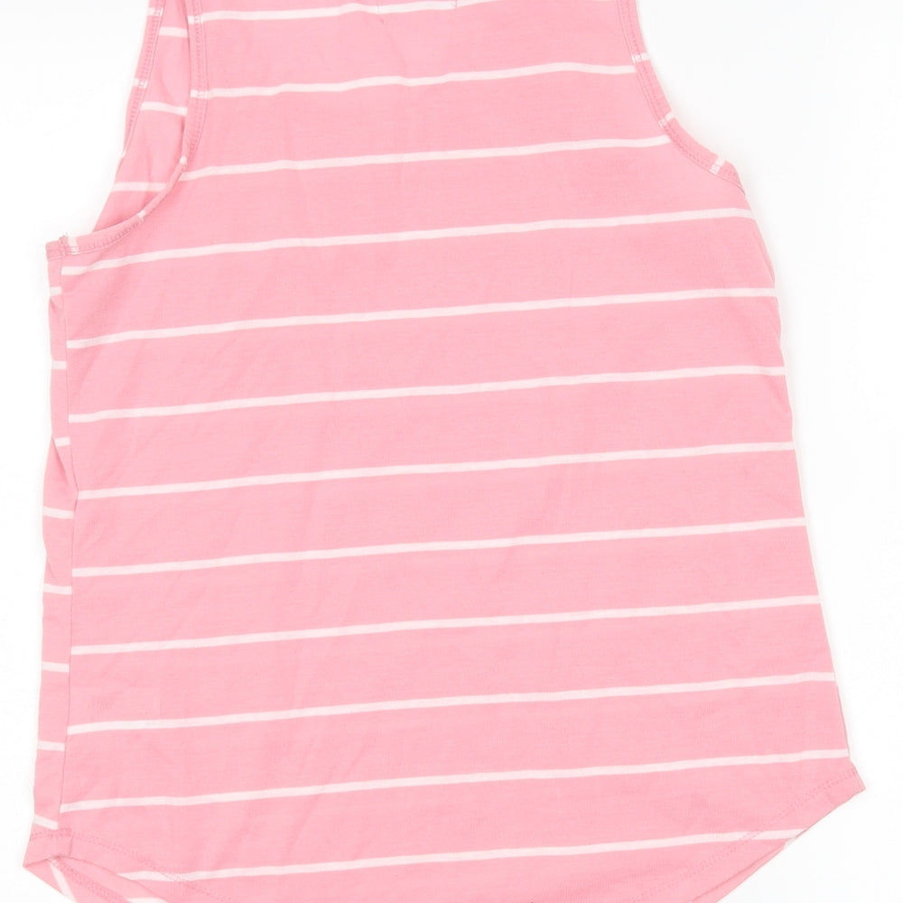 Matalan Womens Pink Striped  Top Pyjama Top Size 8