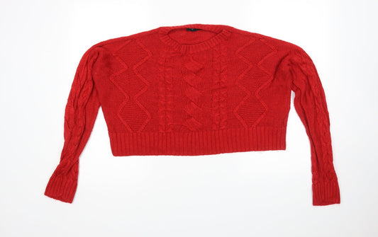 Womens UK Size M New Look Red Pullover Jumper