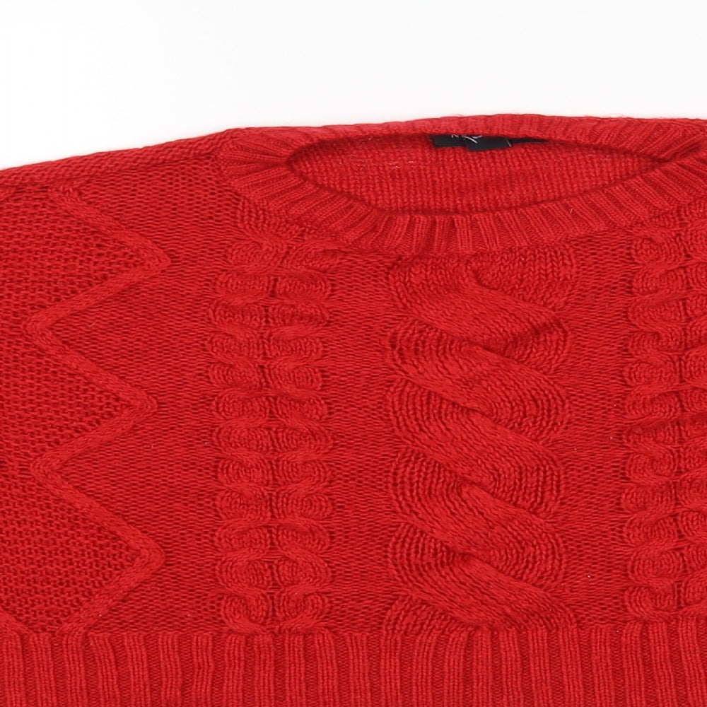Womens UK Size M New Look Red Pullover Jumper