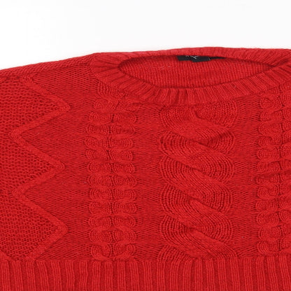 Womens UK Size M New Look Red Pullover Jumper