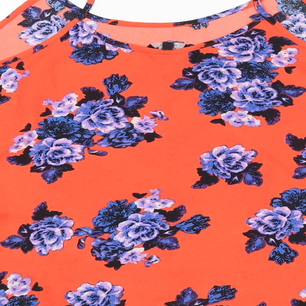 Womens UK Size 8 Papaya Multicoloured Basic Blouse