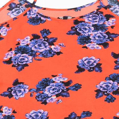 Womens UK Size 8 Papaya Multicoloured Basic Blouse