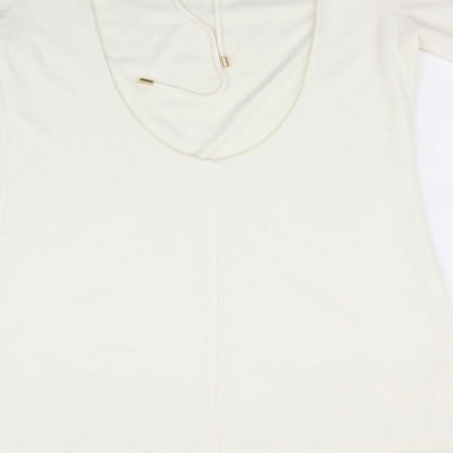 Zara Womens White   Fit & Flare    - Trumpet Sleeves Low back Neck Tie