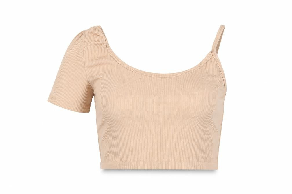 Womens UK Size 10 Zara Beige Basic T-Shirt