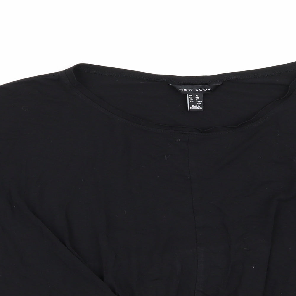 Womens UK Size 12 New Look Black Tunic T-Shirt