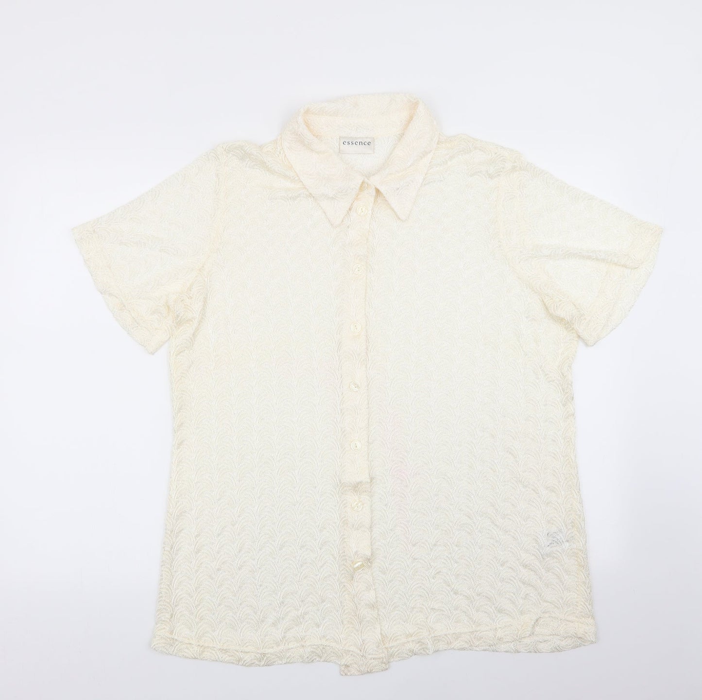 Womens UK Size 18 essence Ivory Basic Button-Up
