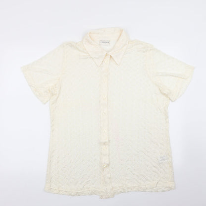 Womens UK Size 18 essence Ivory Basic Button-Up