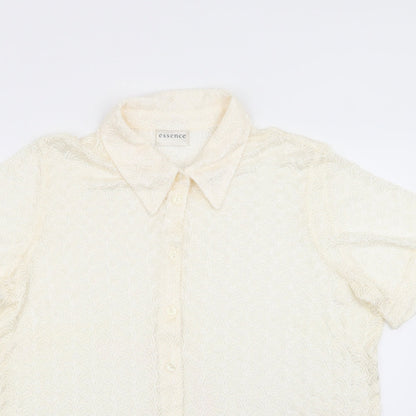 Womens UK Size 18 essence Ivory Basic Button-Up