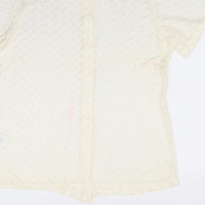 Womens UK Size 18 essence Ivory Basic Button-Up