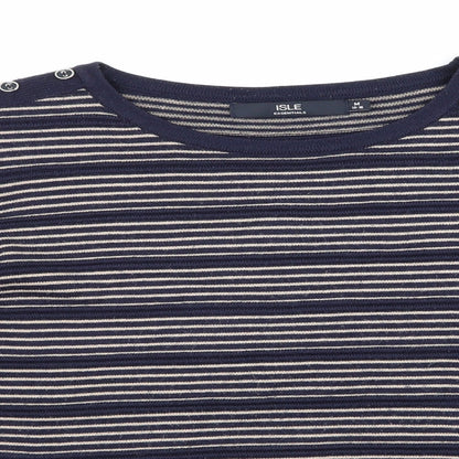 Isle Essentials Womens Blue Striped  Pullover Jumper Size 14  - Blue & Beige Stripes