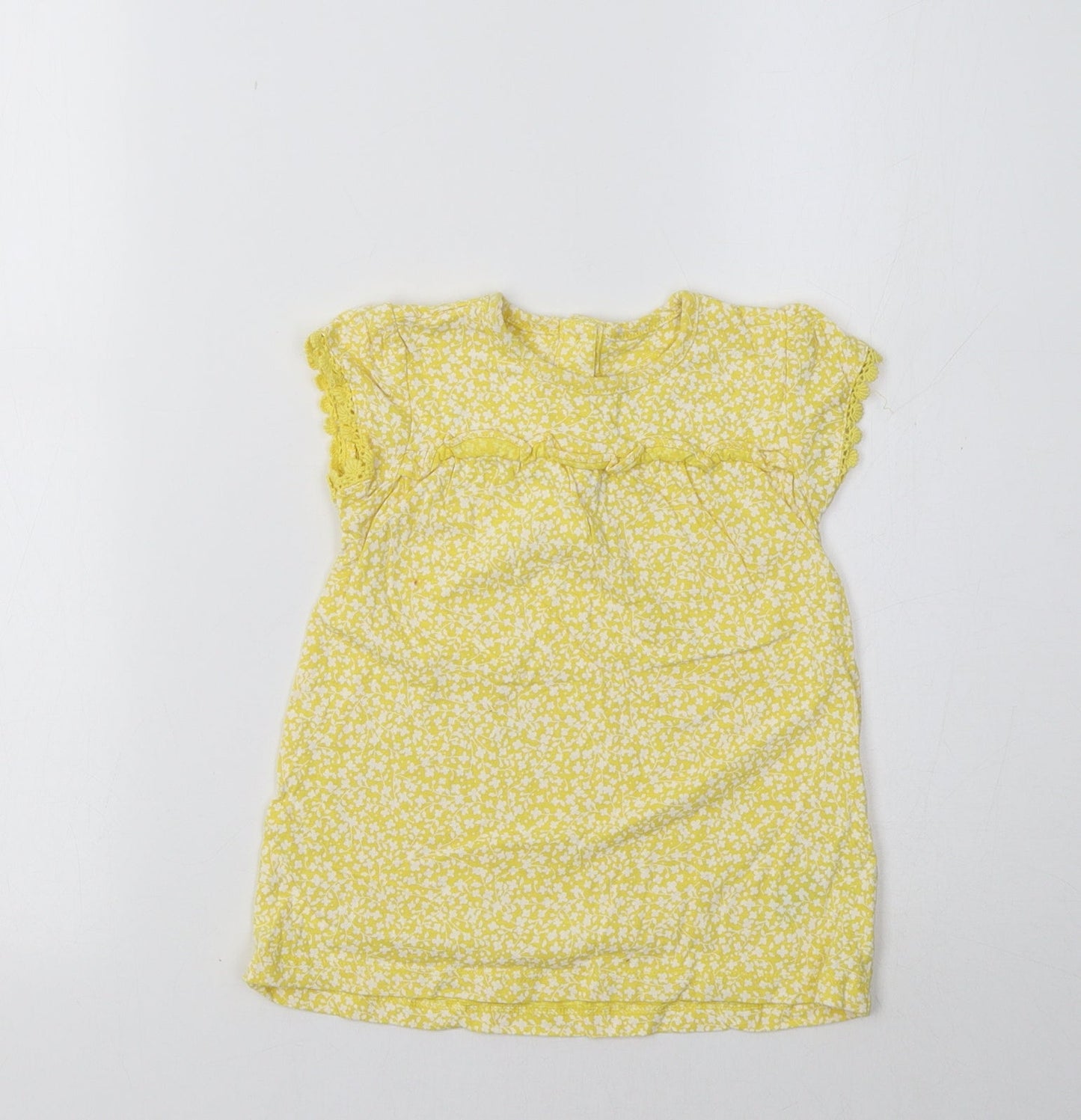 M&S Baby Yellow Floral  A-Line  Size 9-12 Months