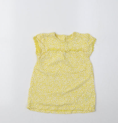 M&S Baby Yellow Floral  A-Line  Size 9-12 Months