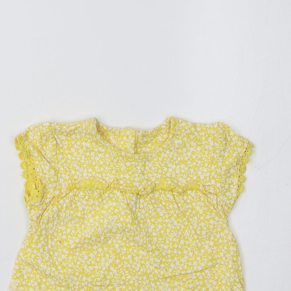 M&S Baby Yellow Floral  A-Line  Size 9-12 Months