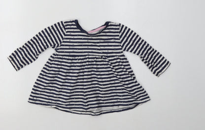 Matalan Baby Blue Striped  Fit & Flare  Size 9-12 Months