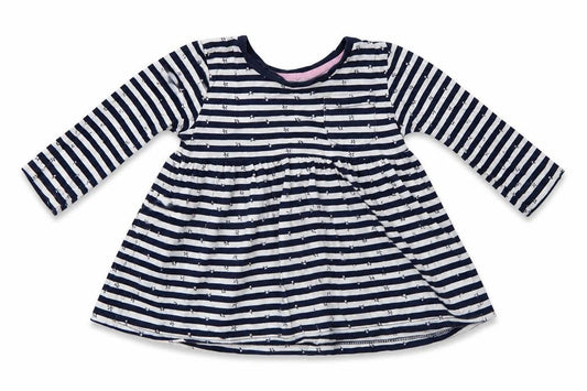 Matalan Baby Blue Striped  Fit & Flare  Size 9-12 Months